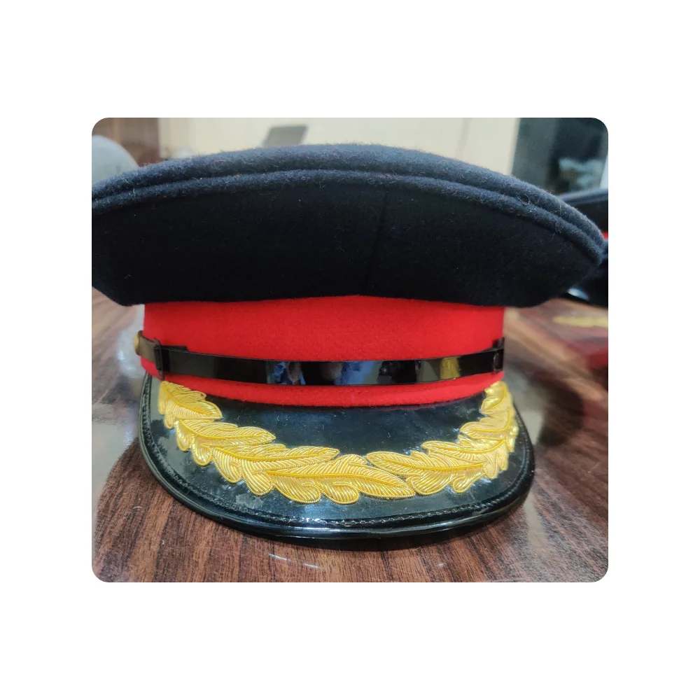 Wholesale Officer Caps Best Colors Top Selling Wool Peak Caps Made in India Casual and Sports Applicable