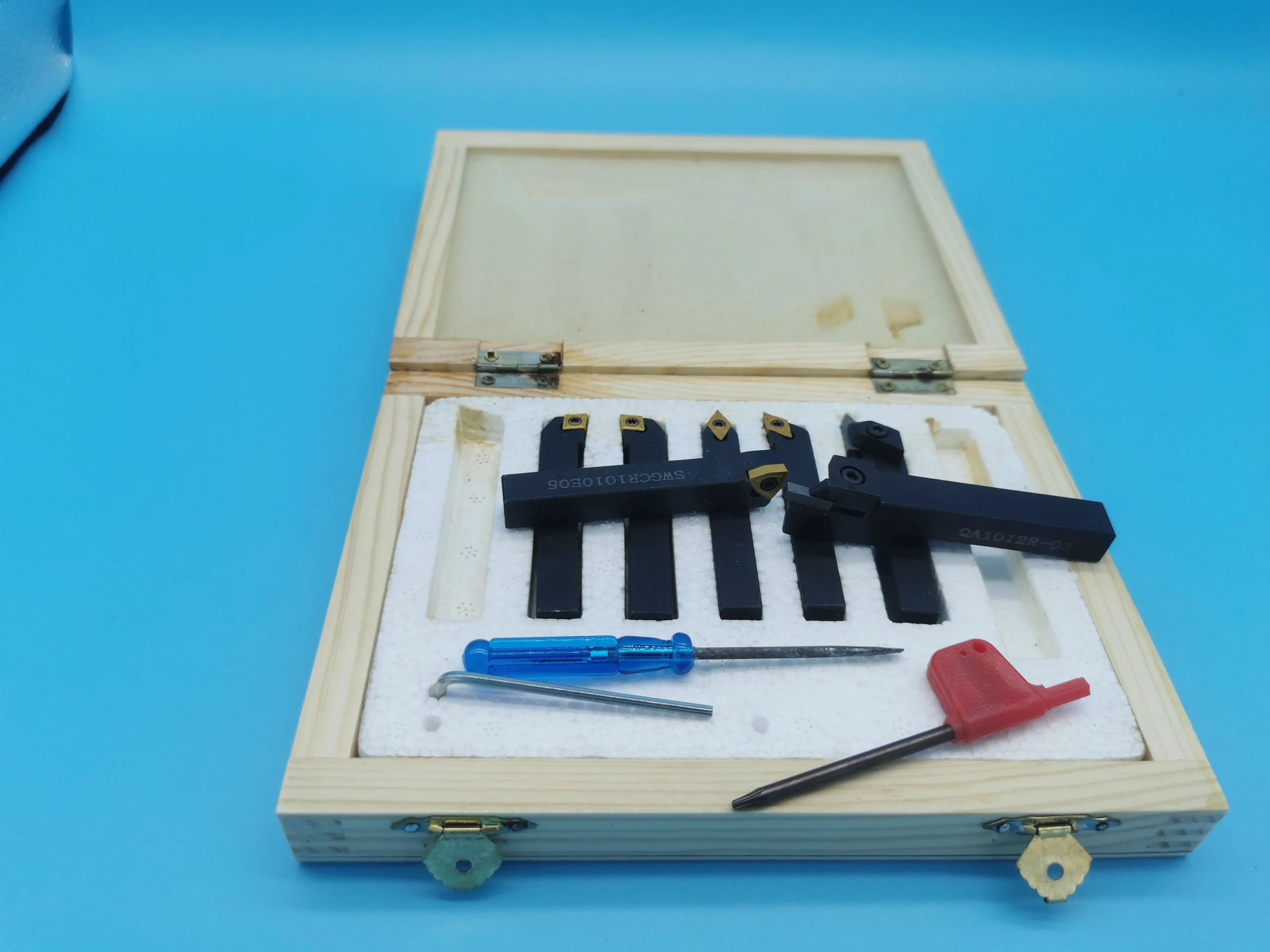Box Cutting Tool 7 pcs Tin Coated Lathe Tools 10*10mm Turning Tool for Lathe  SUMORE 19x14x4cm