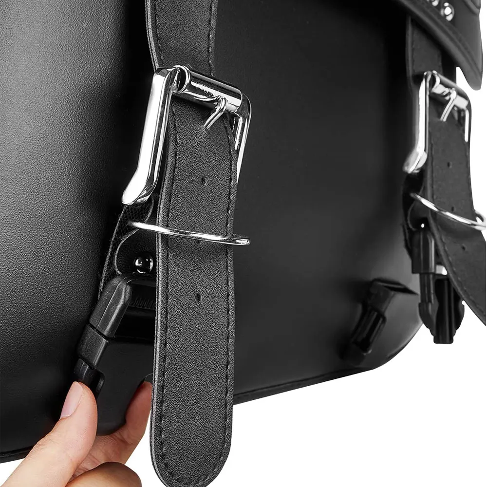 Leather Motor Saddle Side Bag Big Size For Motorcycle low price custom logo Motorbike leather made bags