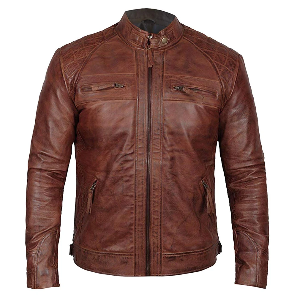 Leather Jackets Horse Riding Brown for Films Leather Jackets Motorcycle Biker leather Jacket for Sale in Low Price