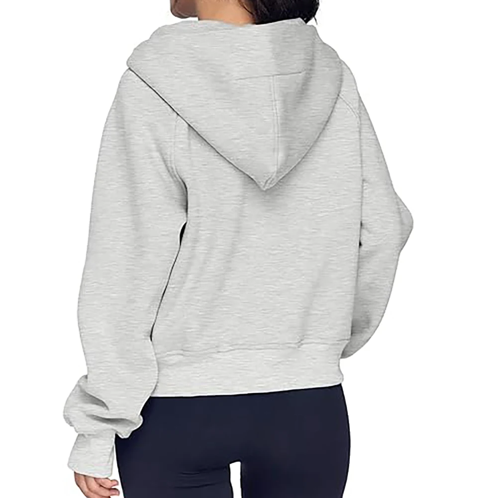 Latest High Quality Custom Logo Cotton Long Sleeve Pullover Women Crop Top Hoodie for Gym Clothing