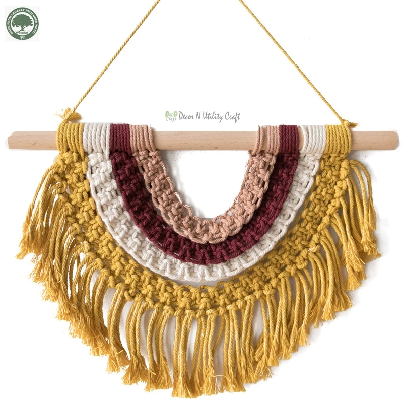 Hand-woven Macrame Rope Tapestry Wall Hanging Decoration Ornament