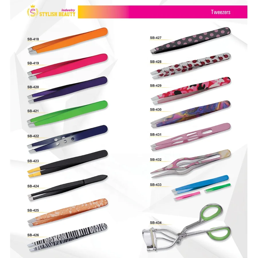 Professional Eyebrow Tweezers Eyebrow Hair Removal Clip Makeup Tools Japanese Stainless Steel Anti Static Brow Tweezers