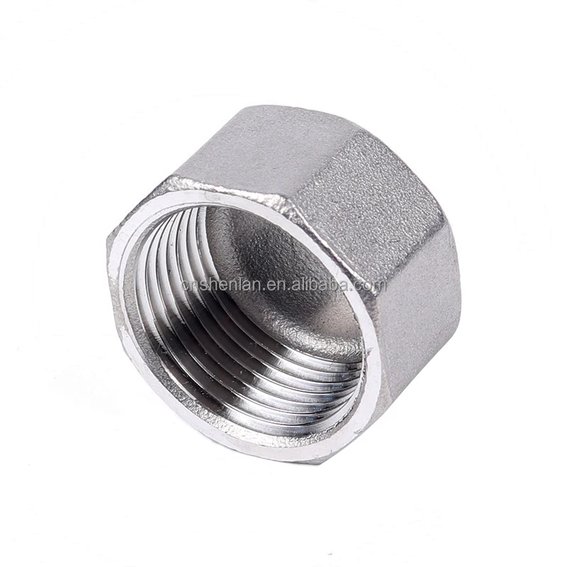 SS304 Pipe Fitting 1/2 inch 3/4 inch BSP Female Thread Stainless Steel Hex Cap For Plumbing