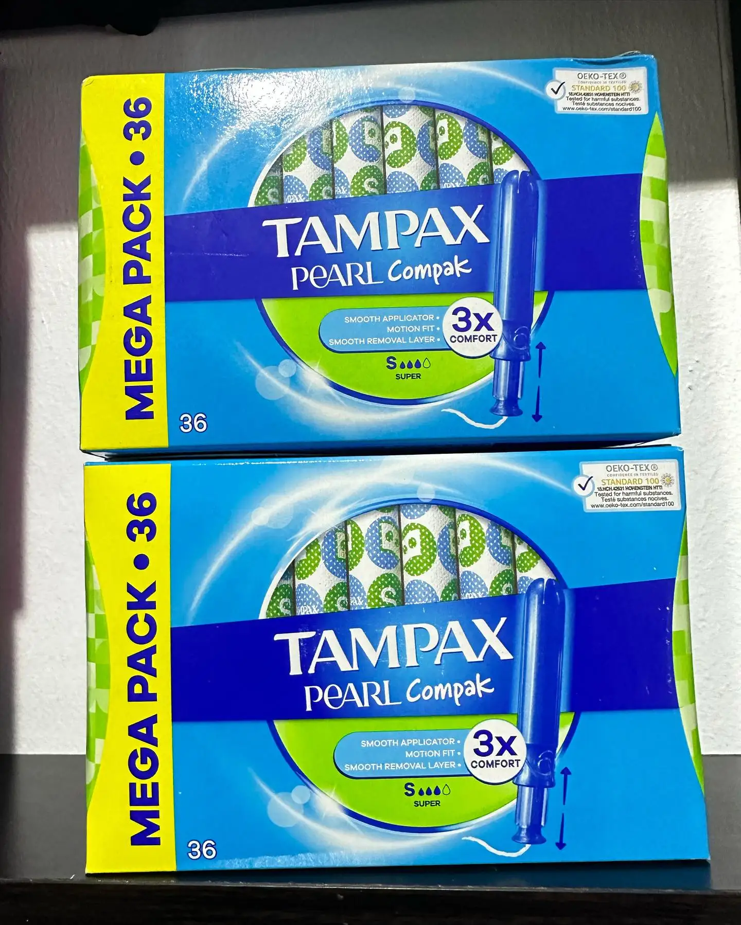 Tampax Pearl Plastic Tampons Multipack Light/Regular/Super Absorbency Unscented 50Count /Tampax Compak Applicator Tampons Super