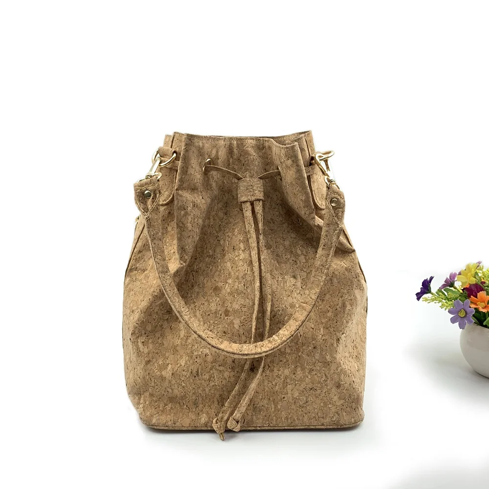 Manufacturers custom wood grain paper backpack Multifunctional foldable cork wood student school bag