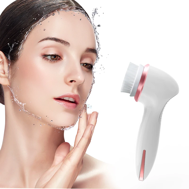 Electric Handheld Facial Cleansing Brush Sonic Vibrating Face Brush Rechargeable 3 In 1 Face Massagers Rotating Cleansing Brush