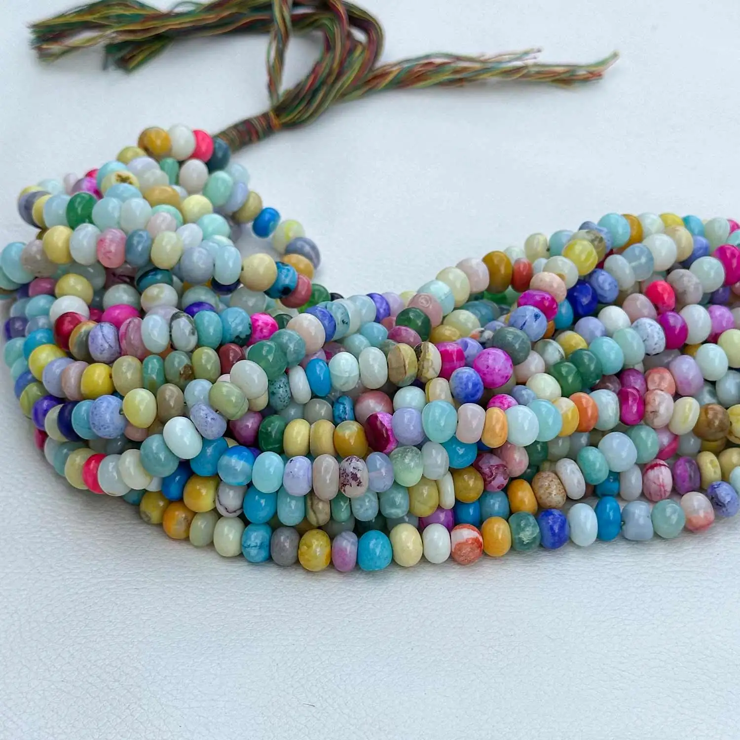 Awesome Multi Color Disco Candy Opal Smooth Rondelle Beads Strand Buy Direct Now From Gemstone Manufacturer for Jewelry Making