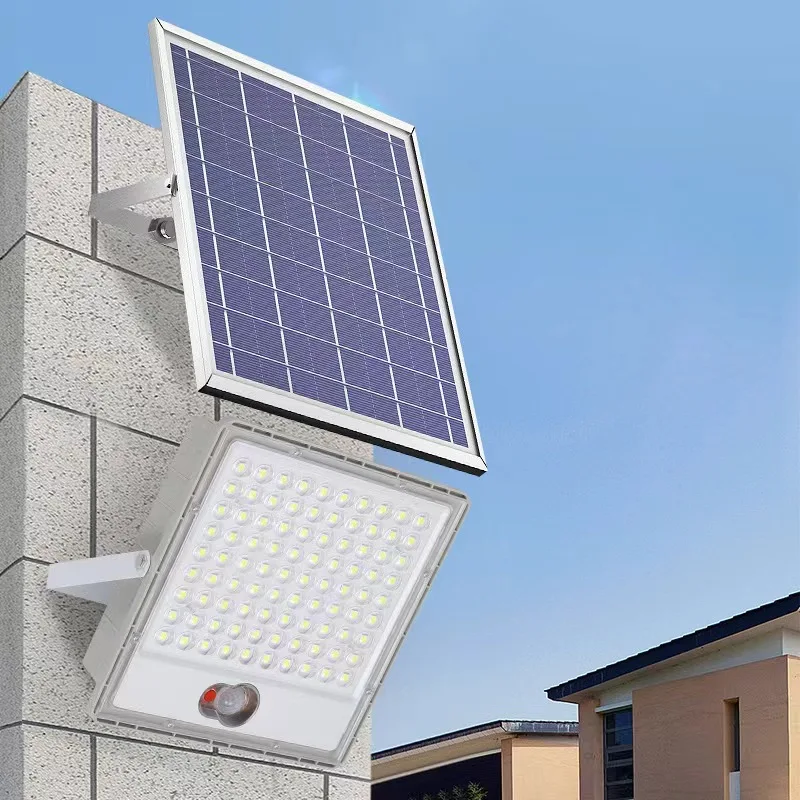 Solar Flood Light Outdoor IP67 Waterproof Solar Lights Solar Powered Floodlight 100W for Pathway Yard Patio Lawn Backyard