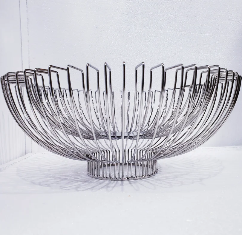 Buy High Garde Metal Fruit Basket with Silver & Gold Finished Available Latest Designed Fruit Basket For Sale