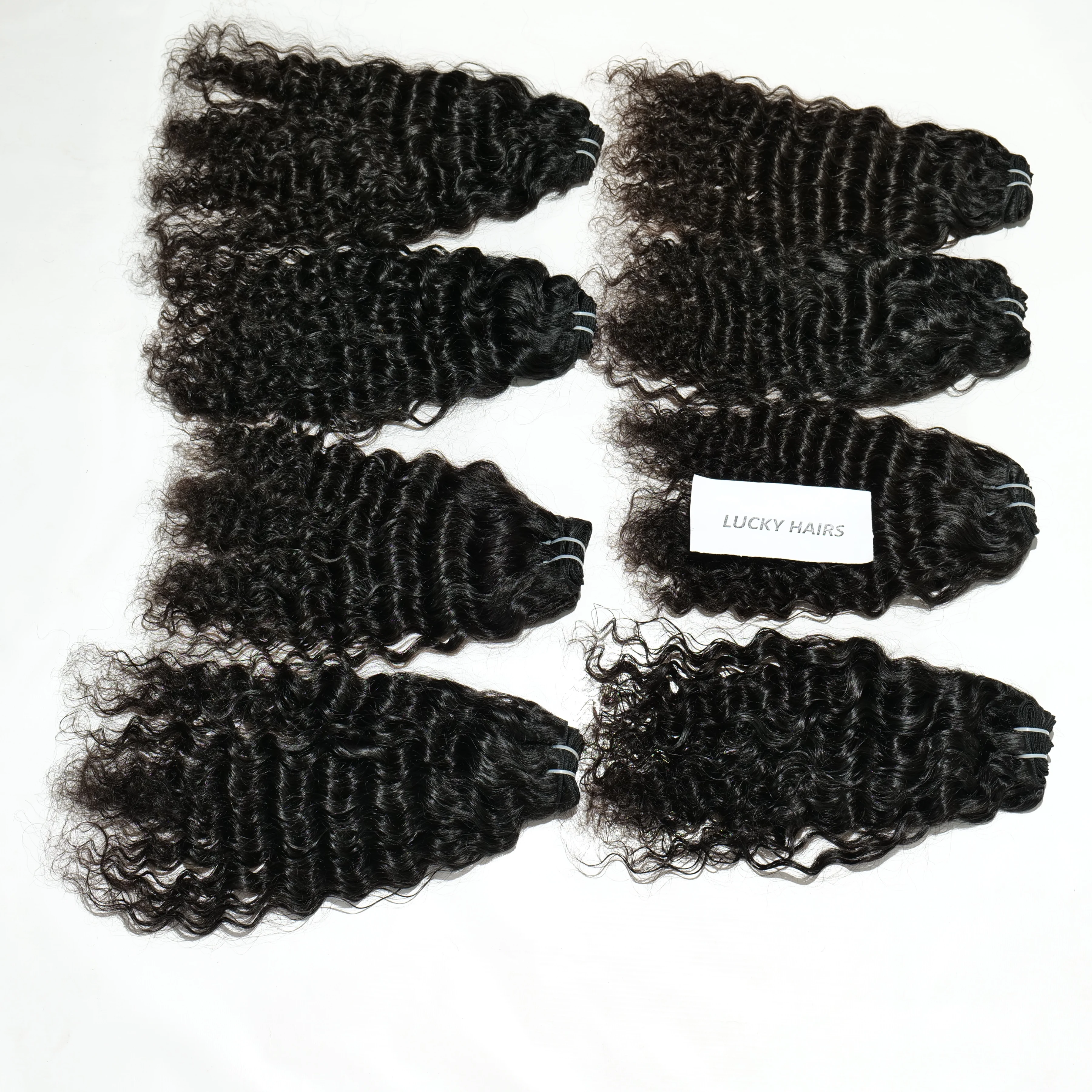 Machine double weft Curly bundles raw unprocessed hair no chemical processed Malaysian human hair Extensions