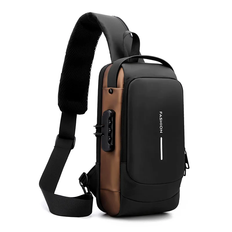 2023 Fashion Waterproof Usb Men Cross Body Sling Bag Men Chest Shoulder Bag For Men Anti Theft Shoulder Sling