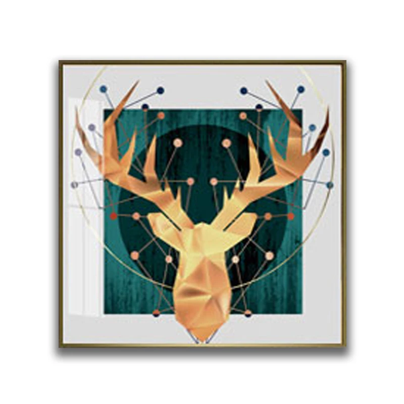 Оптовая продажа животных Белая лошадь современный стиль рамка Хрустальная фарфоровая живопись для настенного декора