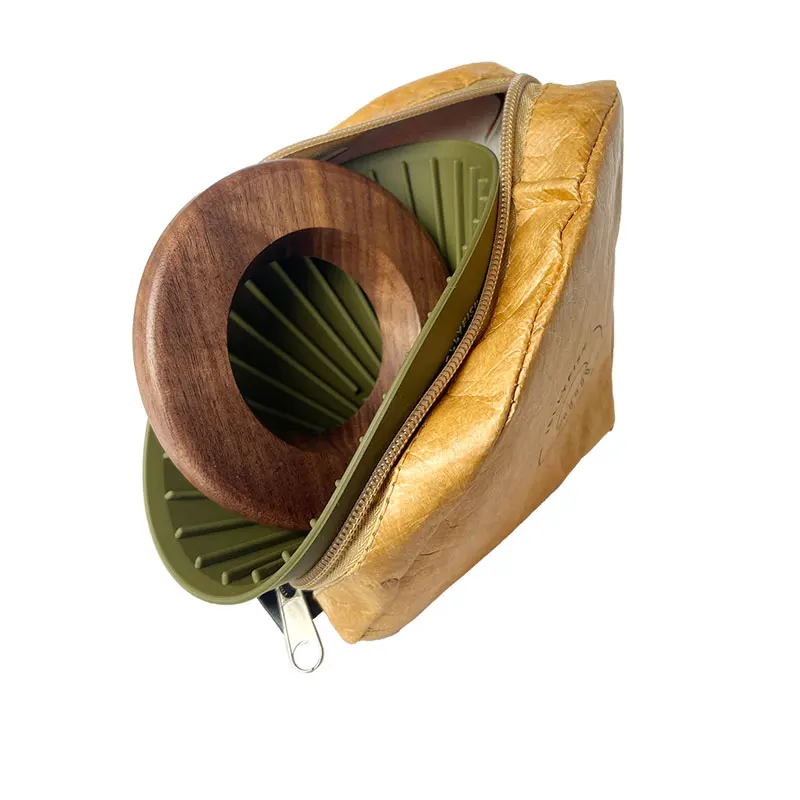 Modern  Pour over Coffee Brewer Set Portable Outdoor Tea Tools with Ceramic Glass Wood Plastic Materials for Camping