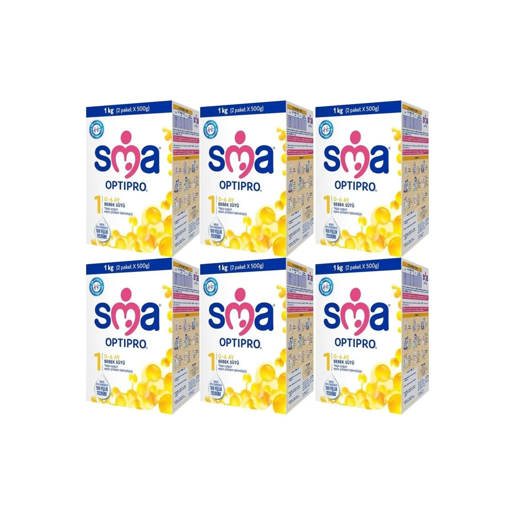 SMA 1 Optipro Probiotic 0 - 6 Months Baby Milk 1000 gr 6 Boxes
