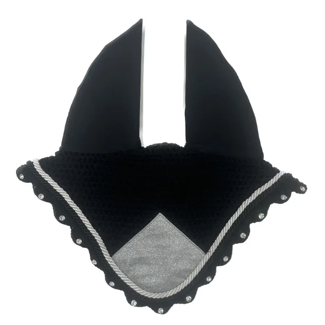 Top Quality Equestrian Horse Matching Saddle Pad Set, Contrast Color Ear Bonnet and Tendon Safety Boots, Glitter Saddle Pad Set