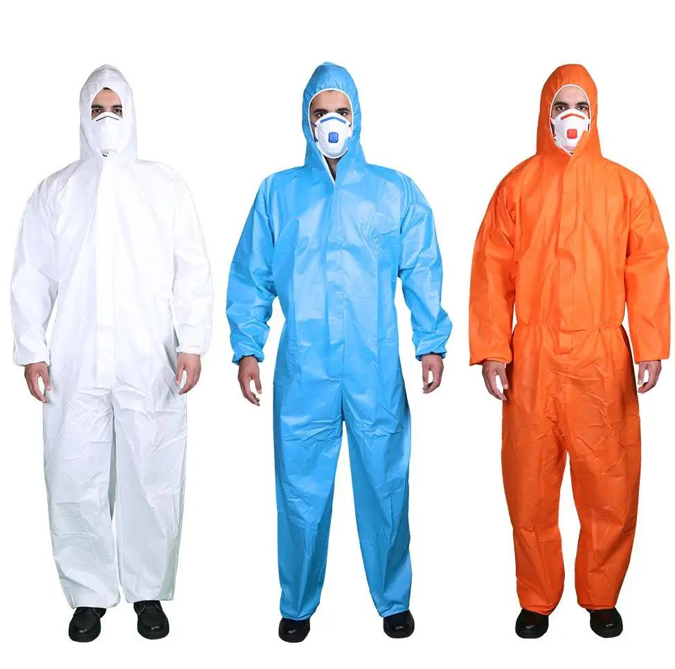 EN14126 disposable safety overalls Type 5 6 waterproof Chemical industry PPE clothing