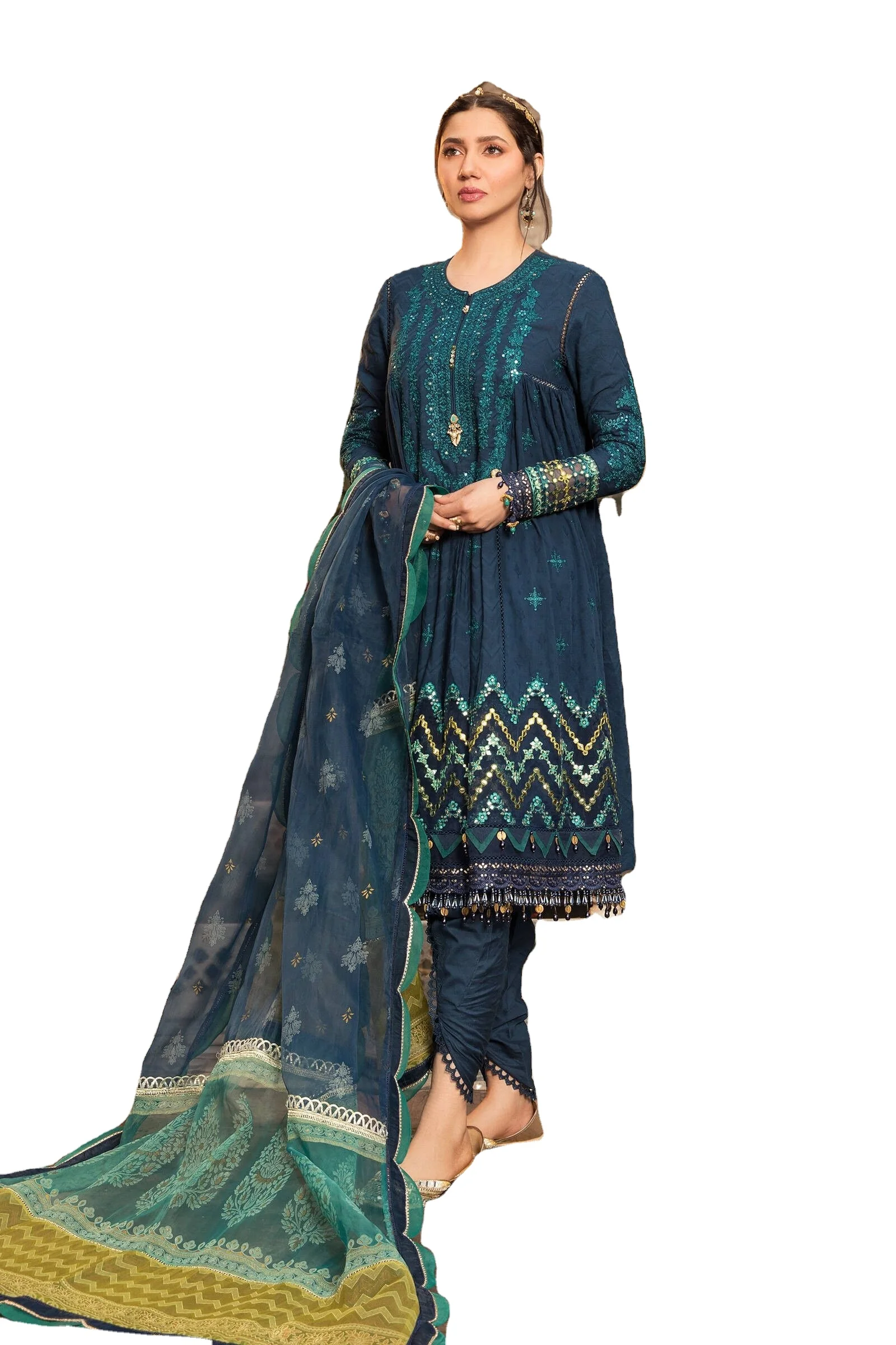 Premium Quality 2022 Wholesale pakistani ladies summer casual shalwar kameez customized color size best stitching Quality