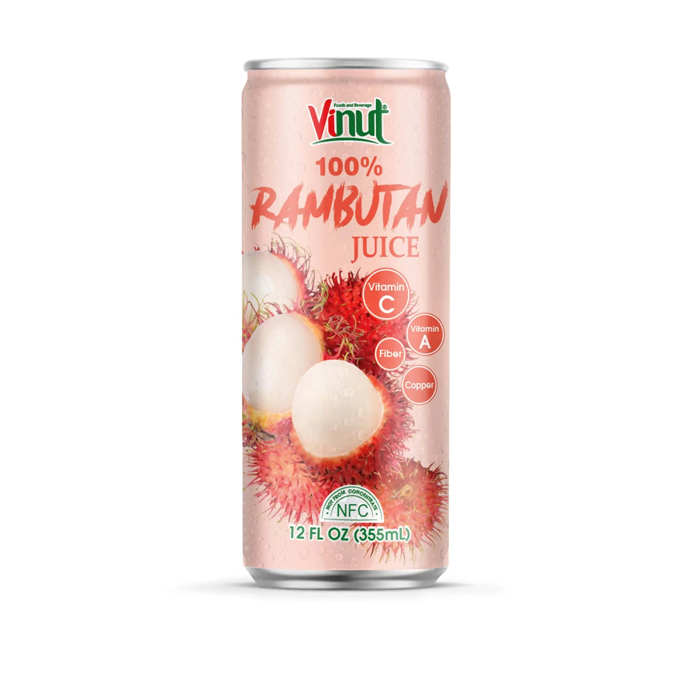 VINUT банка из алюминия 355 мл полностью Rambutan сок 100% Оптовая Продажа Витаминов медное волокно