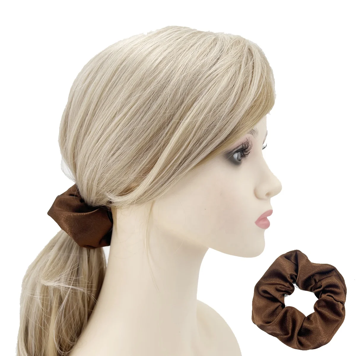 2022 wholesale female high quality satin hair ties scrunchies hair ring