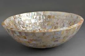 Golden mother of pearl wash basin
