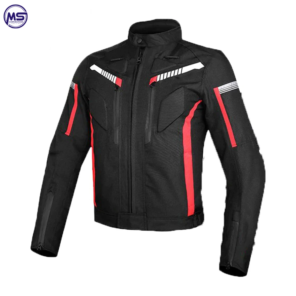 Motorcycle Black Jacket Motocross Bike Off-road Motorbike Cordura Jackets With Protector In Multi Colors