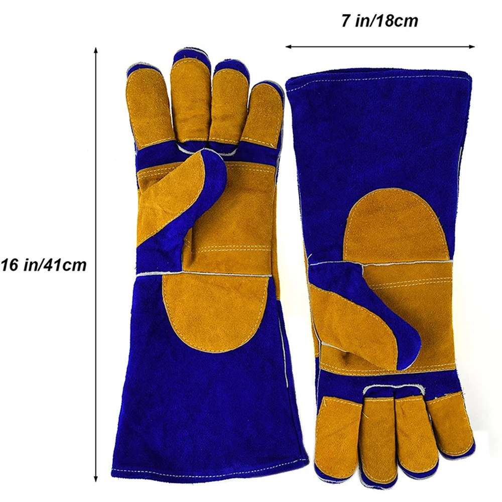 Customized size Premium Split Cow Leather Heat Resistant Fire Proof Welding Gloves Hot sale products