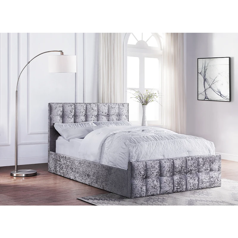Top Pick Upholstered Ottoman Velvet Texture Bed Frame SILVANNA Modern Luxury for Hotel Bulk Buy Suitable for Both Gender