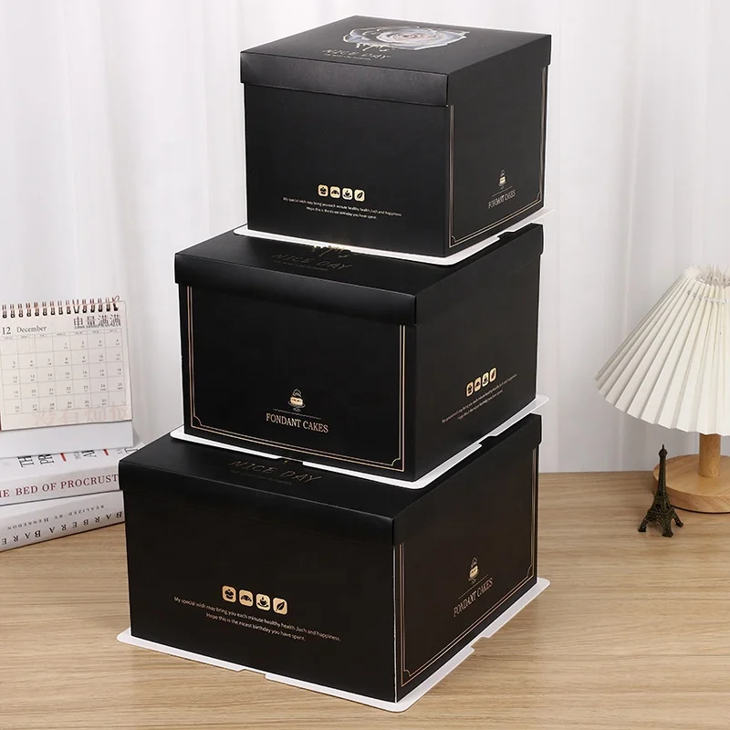 wholesale-cake-boxes number black craft paper cupcake window panelled box black and white cupcake box