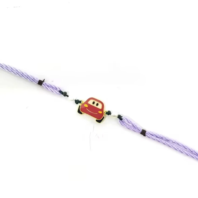 925 Sterling Silver Car Charm With Enamel Work Bracelet For Kids Thread Silver Charm Bracelet