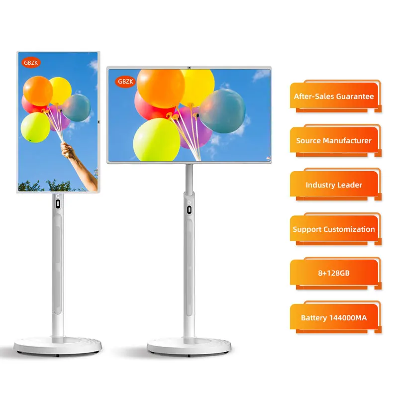 Move Kiosk Digital Signage и дисплей Wifi6 ЖК-10-точечный сенсорный экран с аккумулятором 144000 мАч, рекламное оборудование на заказ