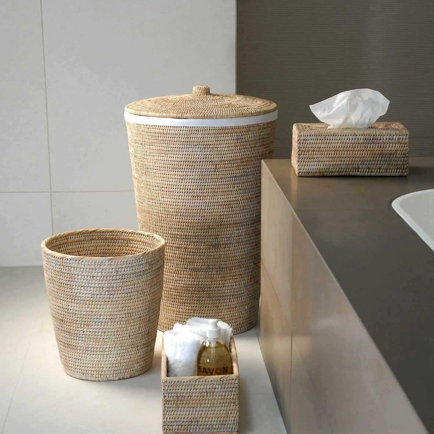 Manufacture Vietnam Wicker Rattan Basket With Lid Decor Bathroom  OEM Designs Acceptable Custom Handmade Vietnam