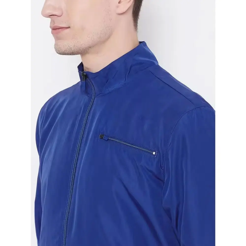 Top Quality Blue Soccer Jacket Plus Size 100% Polyester Football Tracksuit For Men