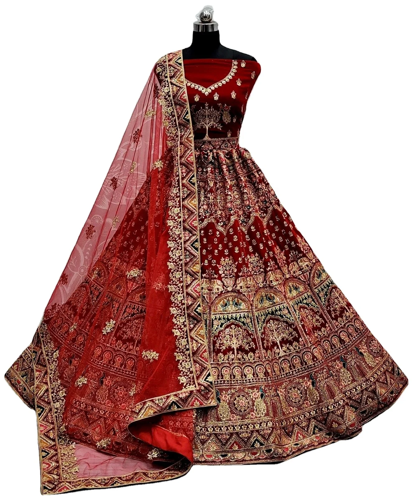 Свадебная одежда для невесты 9000 бархат Lehenga Choli с красивой вышитой цветочной нитью и бриллиантами оптовая продажа 2023