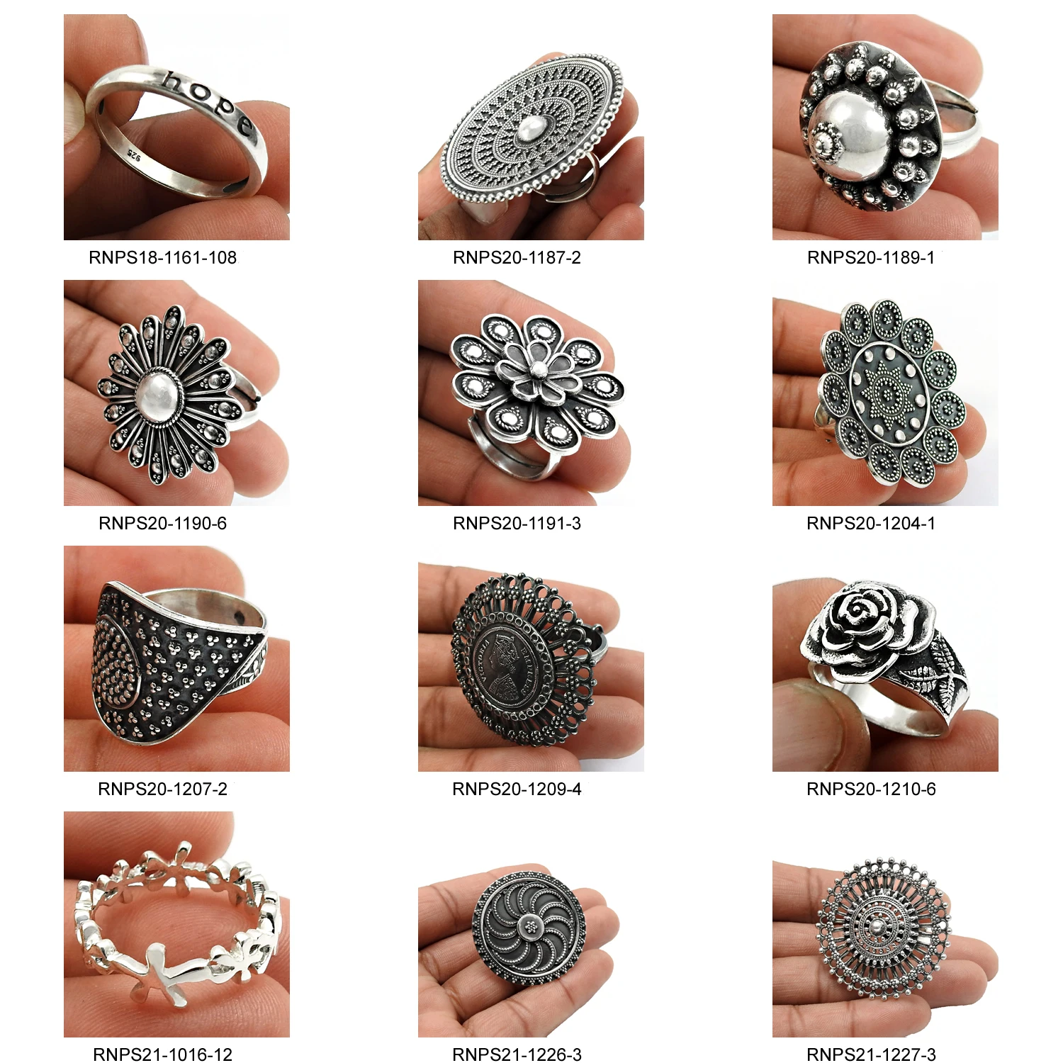 Pretty Wedding Engagement Ring For Her 925 Sterling Silver Round Shape Hammered Ring Handmade Jewelry Wholesale Factory Price