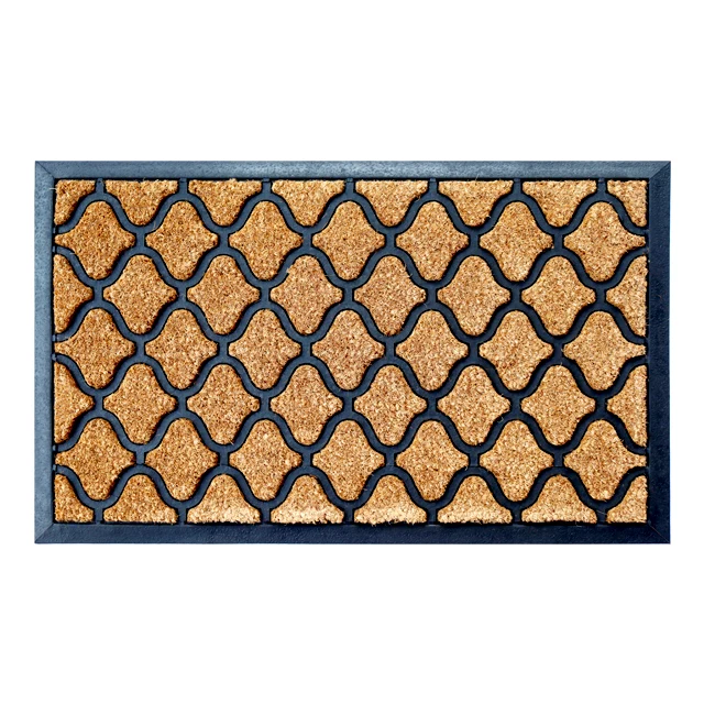 Natural Coir Modern Doormat Long-Lasting  Thick Entryway Rug for Indoor & Covered Door Entrances RUBBER COIR BRUSH MAT