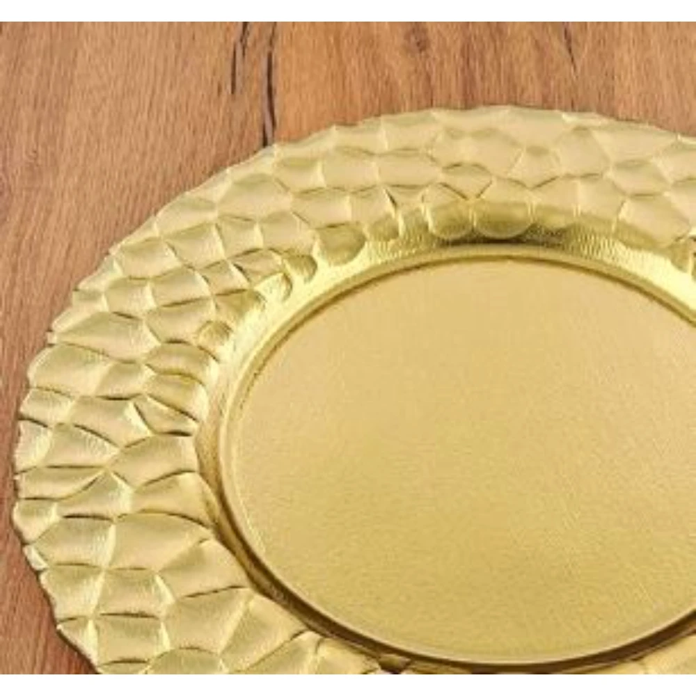 Fancy Design Golden Color Charger Plates Home Hotel Supplies Charger Plate Dinner Ware Under Plate For Best Sale