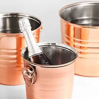 Double Wall Stainless steel Ice Bucket Beverage Wine Chiller New Design Handmade Steel wholesale manufacturer supplier