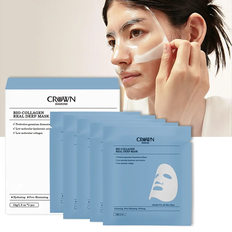Korean Hot Selling Bio-Collagen Facial Mask Moisturizing Hyaluronic Acid Hydrating Anti Wrinkle Bio Collagen Face Sheet Mask
