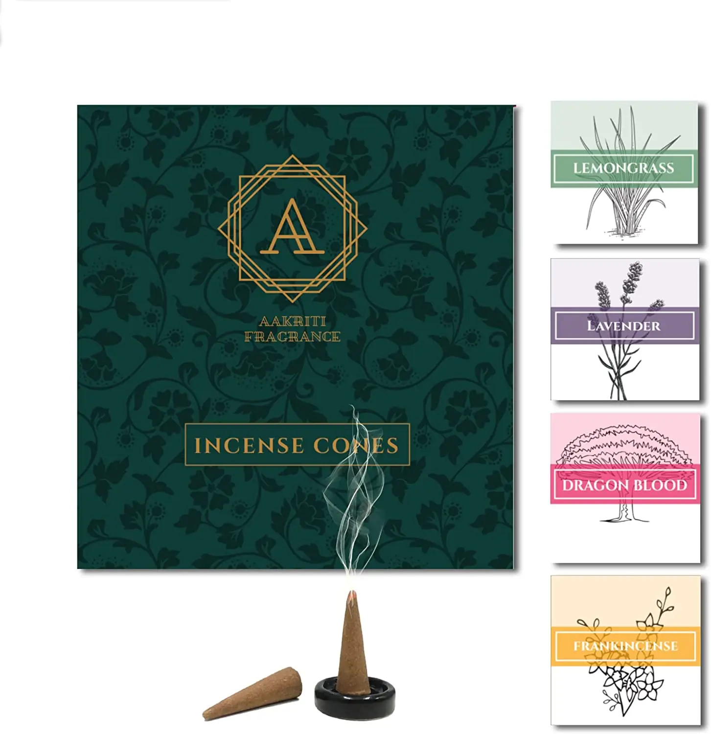 Standard Quality Home and Office Fragrance Incense Cones Natural for Meditation Aromatherapy and Yoga