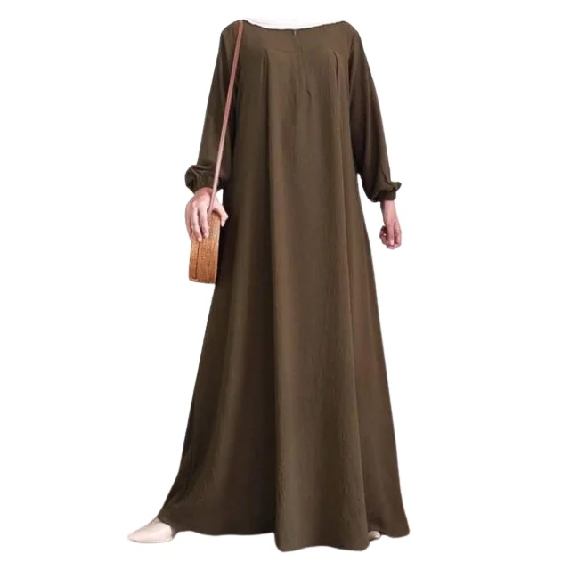2024 New Designs Dubai Style Zipper Open Abaya Hijab Muslim Women Dress Breathable Plus Size Long Sleeves With Zipper Decoration