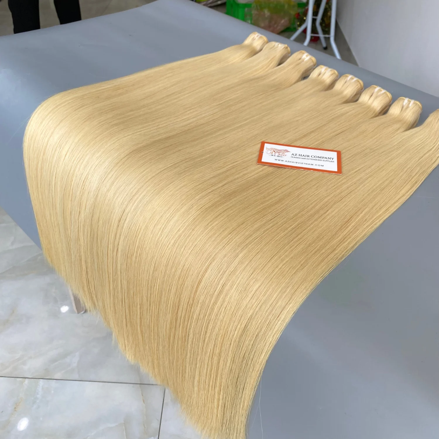 Best Selling Straight Hair Weft Virgin Bundles Blonde Color Hair Extensions Manufacturer Vietnamese Raw Hair