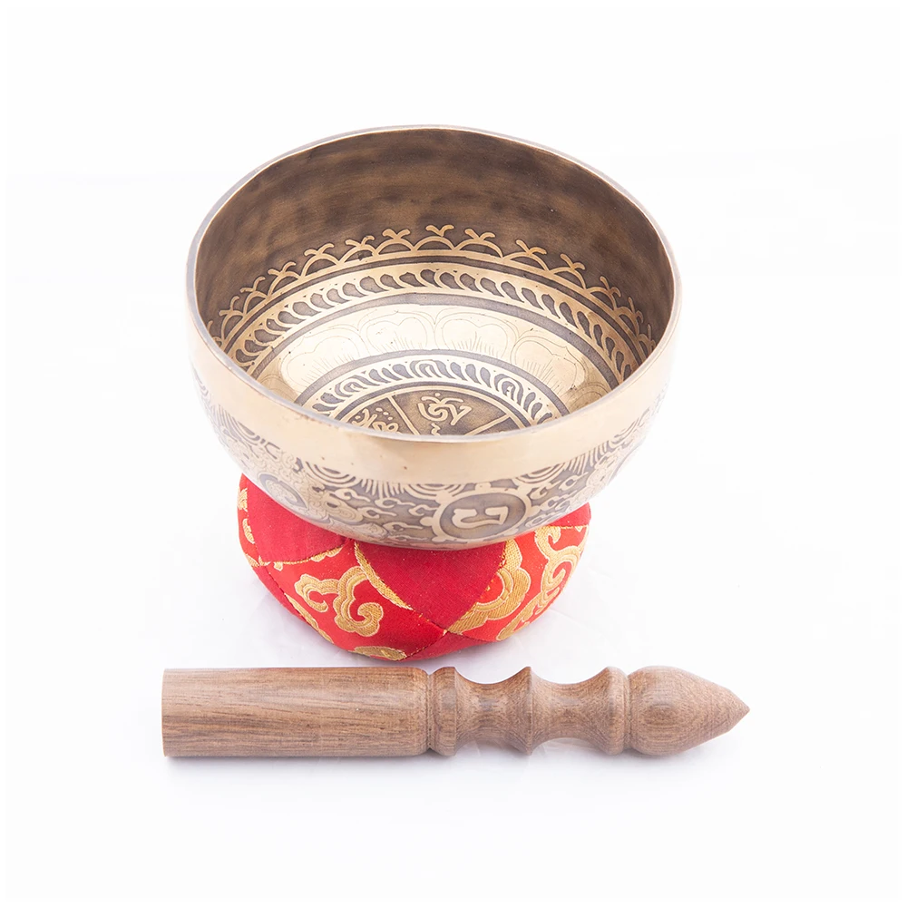 High Quality Hand Hammered Tibetan Sin ging Bowl Used For Chakra Healing With Wooden Mallet And Silk Pillow Buy At Best Price