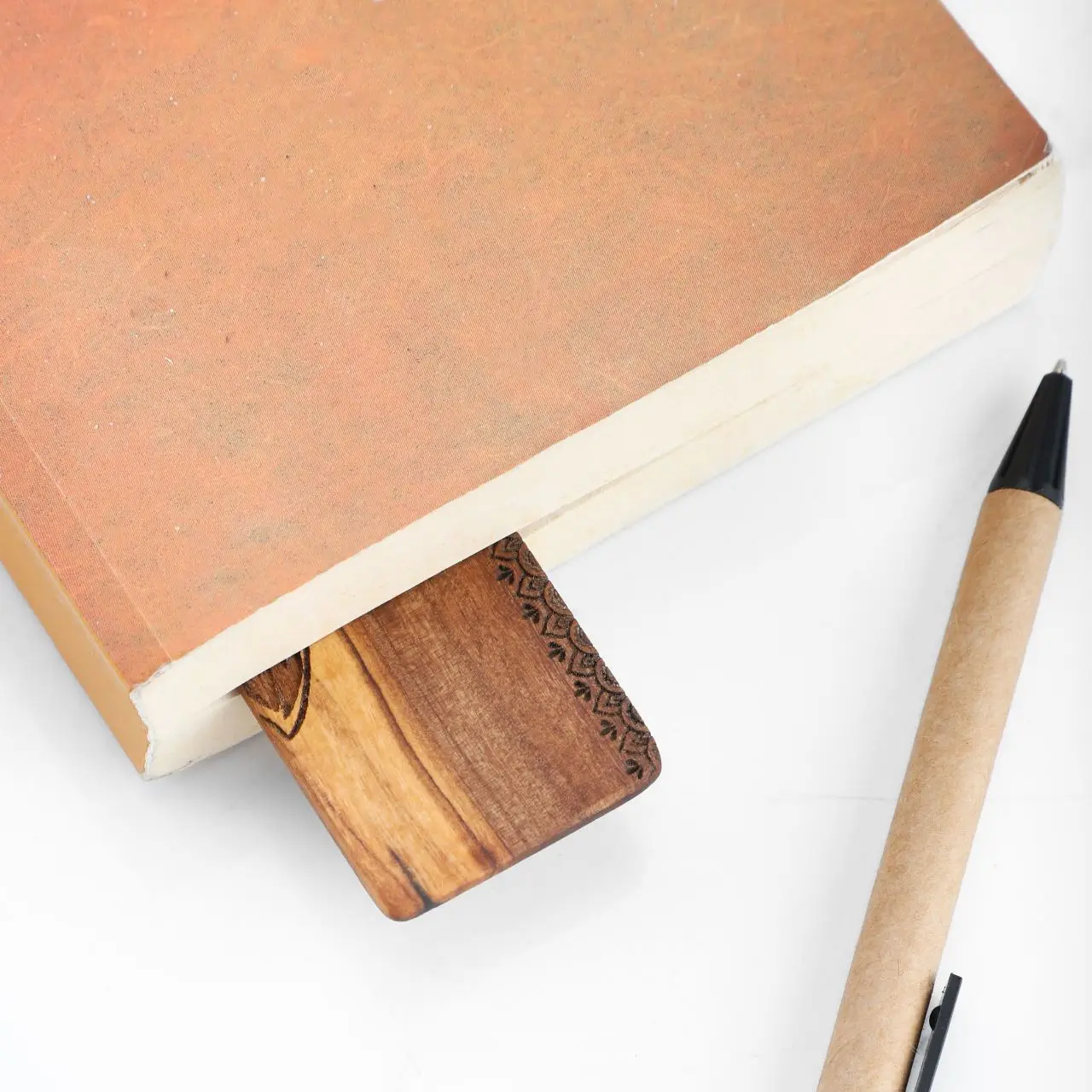 Unique Handcrafted Olive Wood Bookmarks - Customizable,  Ideal for Notebooks & Writing Pads