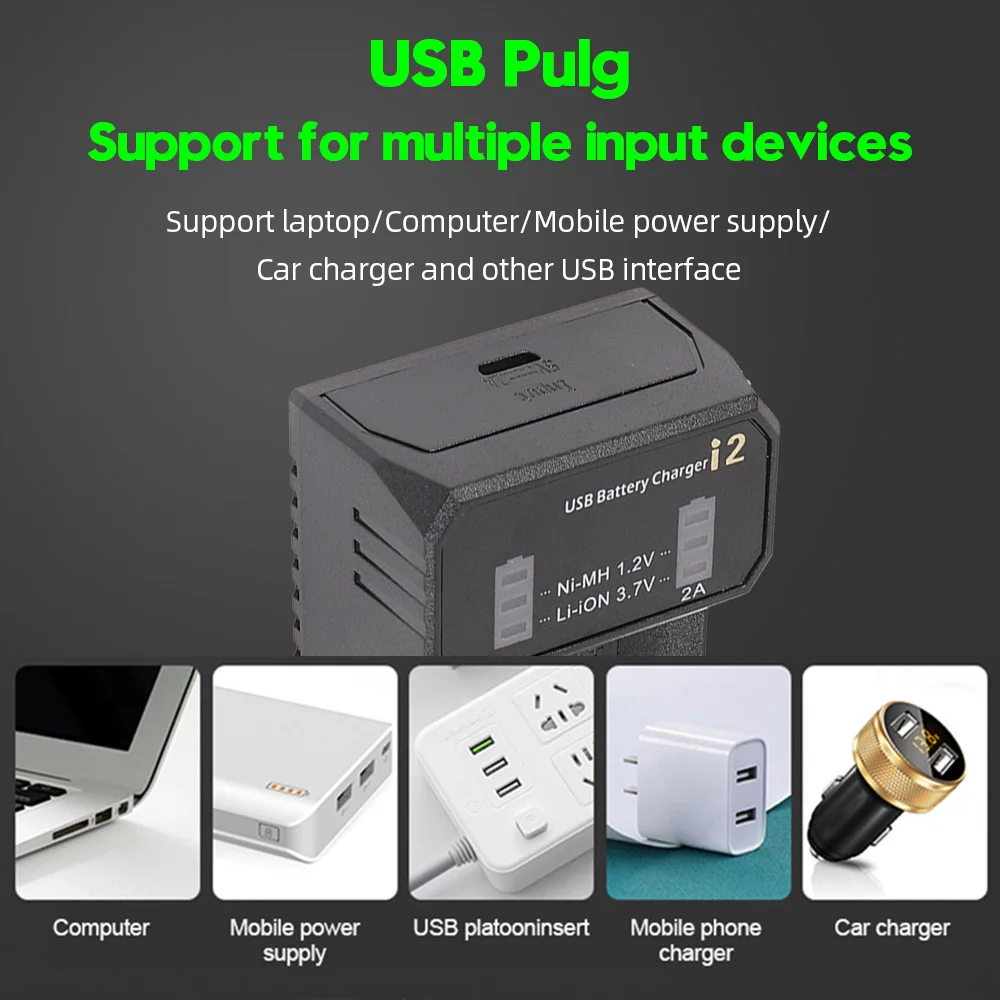 USB Charger Mult-functional charger smart charging battery for 26650 18650 1.2V-1.4V NI-MH Type C