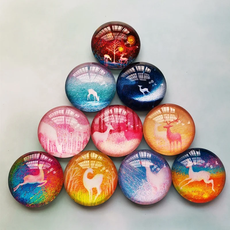 WINER M&G Kitchen Crystal Customized Round Shape Fridge Magnets with different patterns