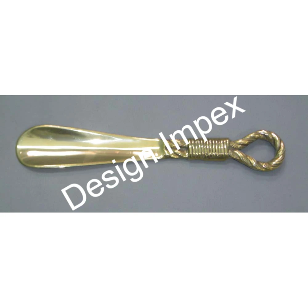 Super Gold Shoehorn Stick With Nautical Ship Wheel Handle Hot Selling Mens & Womens Shoe Wearer Metal Elegant Heels Lifter Stick