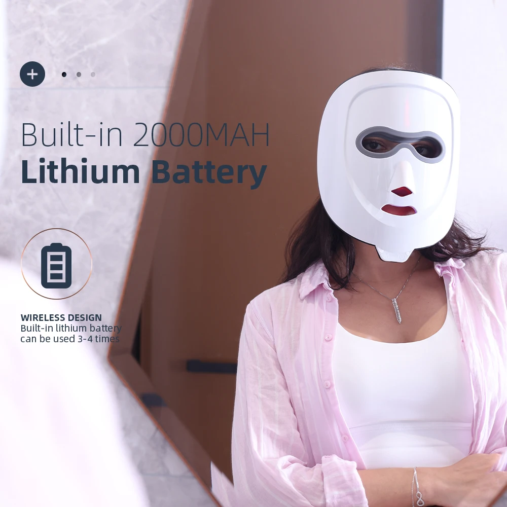 Redfy Far-infrared Graphene Hot Compress Pdt Face Lifting Flexible LED Red Blue Light Phototherapy Led Face Mask Device