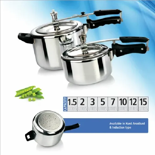 Aluminum Pressure Cooker with Non Stick Coating  Aluminum Pressure Cooker available in Induction And Gas Stove Compatible