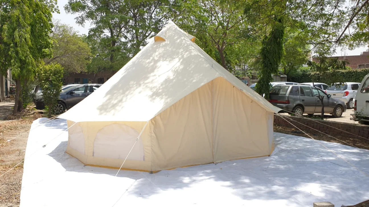 Glamping Waterproof Inflatable Tent Cotton Canvas Bell Tent For Outdoor Camping Luxury 5m Glamping Bell Tent Canvas